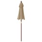 vidaXL Ombrellone da Giardino con Palo in Legno Tortora 196x231 cm vidaXL Ombrellone da Giardino con Palo in Legno Tortora 196x231 cm