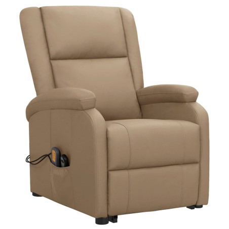 vidaXL Poltrona Alzapersona Cappuccino Similpelle