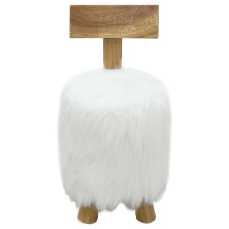 vidaXL Sgabello Bianco in Legno Massello di Teak