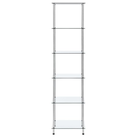 vidaXL Scaffale a 6 Livelli Trasparente 40x40x160cm in Vetro Temperato