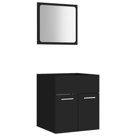 vidaXL Set Mobili da Bagno 2 pz Nero in Legno Multistrato