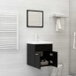 vidaXL Set Mobili da Bagno 2 pz Nero in Legno Multistrato vidaXL Set Mobili da Bagno 2 pz Nero in Legno Multistrato