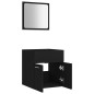 vidaXL Set Mobili da Bagno 2 pz Nero in Legno Multistrato vidaXL Set Mobili da Bagno 2 pz Nero in Legno Multistrato