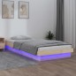 vidaXL Giroletto con LED 90x190 cm Single in Legno Massello vidaXL Giroletto con LED 90x190 cm Single in Legno Massello