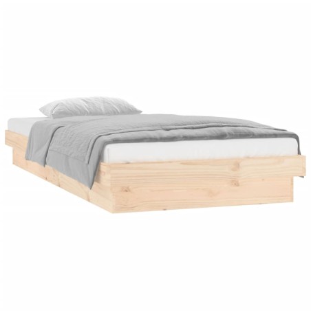 vidaXL Giroletto con LED 90x190 cm Single in Legno Massello