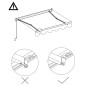 vidaXL Tenda da Sole Retrattile Manuale 450x300 cm Antracite