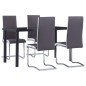 vidaXL Set Sala da Pranzo 5 pz in Similpelle Grigio vidaXL Set Sala da Pranzo 5 pz in Similpelle Grigio