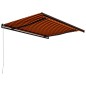 vidaXL Tenda da Sole Retrattile Manuale 450x300 cm Arancione e Marrone vidaXL Tenda da Sole Retrattile Manuale 450x300 cm Arancione e Marrone