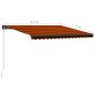 vidaXL Tenda da Sole Retrattile Manuale 450x300 cm Arancione e Marrone vidaXL Tenda da Sole Retrattile Manuale 450x300 cm Arancione e Marrone