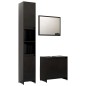 vidaXL Set Mobili da Bagno 3 pz Nero in Truciolato vidaXL Set Mobili da Bagno 3 pz Nero in Truciolato