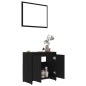 vidaXL Set Mobili da Bagno 3 pz Nero in Truciolato vidaXL Set Mobili da Bagno 3 pz Nero in Truciolato