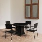 vidaXL Set Mobili da Pranzo per Giardino 5 pz in Polyrattan Nero vidaXL Set Mobili da Pranzo per Giardino 5 pz in Polyrattan Nero