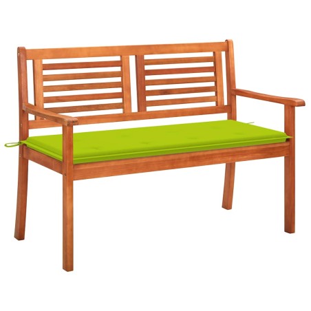 vidaXL Panchina da Giardino 2 Posti e Cuscino 120cm Massello Eucalipto