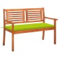 vidaXL Panchina da Giardino 2 Posti e Cuscino 120cm Massello Eucalipto vidaXL Panchina da Giardino 2 Posti e Cuscino 120cm Massello Eucalipto