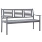 vidaXL Panca da Giardino 3 Posti con Cuscino 150cm Grigia in Eucalipto vidaXL Panca da Giardino 3 Posti con Cuscino 150cm Grigia in Eucalipto