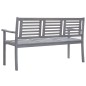 vidaXL Panca da Giardino 3 Posti con Cuscino 150cm Grigia in Eucalipto vidaXL Panca da Giardino 3 Posti con Cuscino 150cm Grigia in Eucalipto