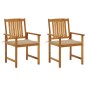 vidaXL Sedie da Giardino con Cuscini 2 pz in Massello di Acacia vidaXL Sedie da Giardino con Cuscini 2 pz in Massello di Acacia