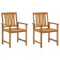 vidaXL Sedie da Giardino con Cuscini 2 pz in Massello di Acacia vidaXL Sedie da Giardino con Cuscini 2 pz in Massello di Acacia