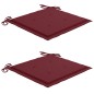 vidaXL Sedie da Giardino 2 pz con Cuscini Rosso Vino Massello di Teak vidaXL Sedie da Giardino 2 pz con Cuscini Rosso Vino Massello di Teak