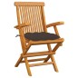 vidaXL Sedie da Giardino con Cuscini Tortora 6 pz Legno Massello Teak