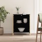 Credenza Nera 62x38x70 cm in Legno Multistrato Credenza Nera 62x38x70 cm in Legno Multistrato