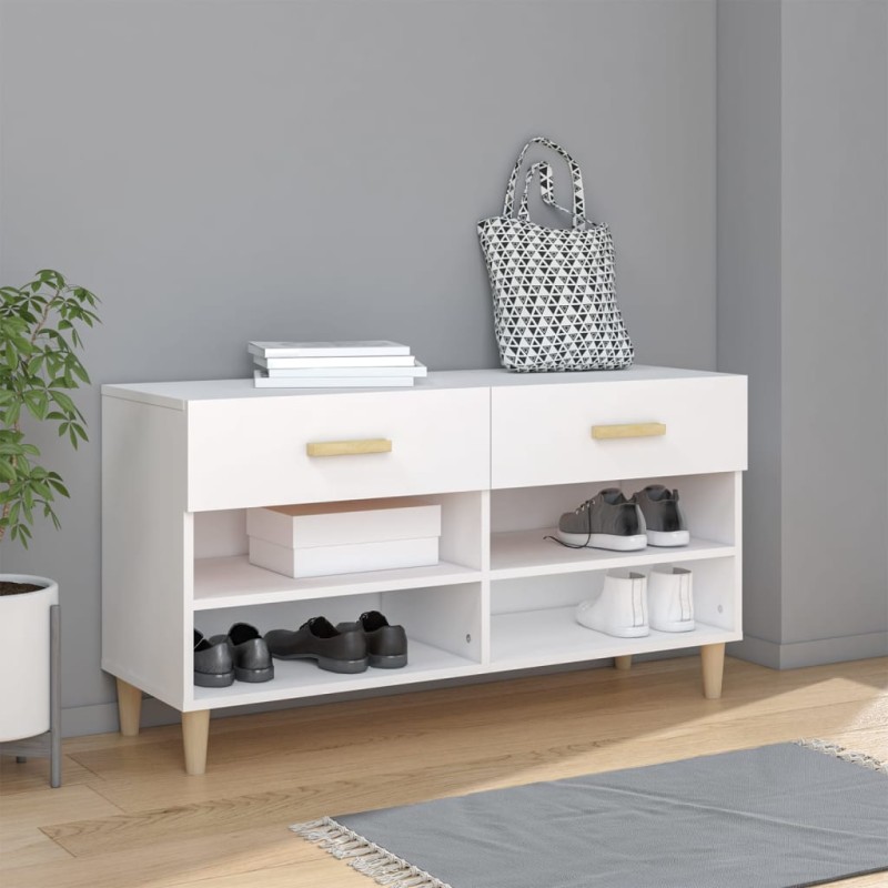 Scarpiera Bianca 102x35x55 cm in Legno Multistrato Scarpiera Bianca 102x35x55 cm in Legno Multistrato