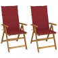 vidaXL Sedie da Giardino Reclinabili 2 pz con Cuscini Massello Acacia vidaXL Sedie da Giardino Reclinabili 2 pz con Cuscini Massello Acacia