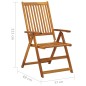 vidaXL Sedie da Giardino Reclinabili 2 pz con Cuscini Massello Acacia vidaXL Sedie da Giardino Reclinabili 2 pz con Cuscini Massello Acacia