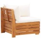 vidaXL Set Divani Giardino 8 pz con Cuscini Legno Acacia Bianco Crema
