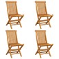 vidaXL Sedie da Giardino con Cuscini Blu 4 pz Massello di Teak