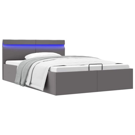 vidaXL Giroletto Contenitore Idraulico LED Grigio Similpelle 140x200cm 