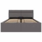 vidaXL Giroletto Contenitore Idraulico LED Grigio Similpelle 140x200cm vidaXL Giroletto Contenitore Idraulico LED Grigio Similpelle 140x200cm