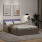 vidaXL Giroletto Idraulico con LED Cappuccino Similpelle 120x200cm vidaXL Giroletto Idraulico con LED Cappuccino Similpelle 120x200cm