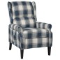 vidaXL Poltrona Reclinabile Blu in Tessuto vidaXL Poltrona Reclinabile Blu in Tessuto