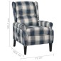 vidaXL Poltrona Reclinabile Blu in Tessuto vidaXL Poltrona Reclinabile Blu in Tessuto