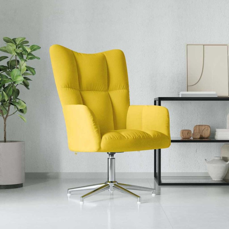 vidaXL Sedia Relax Giallo Senape in Velluto vidaXL Sedia Relax Giallo Senape in Velluto