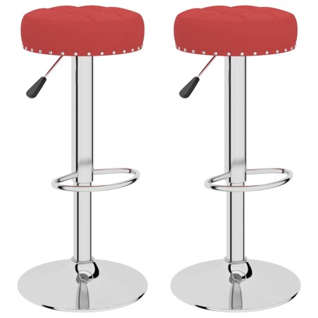 vidaXL Sgabelli da Bar 2 pz Rosso Vino in Tessuto