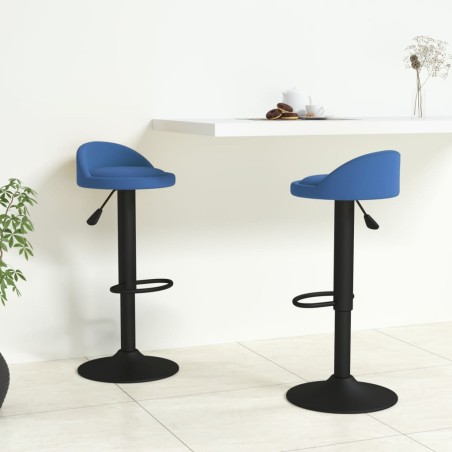 vidaXL Sgabelli da Bar 2 pz Blu in Velluto
