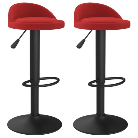 vidaXL Sgabelli da Bar 2 pz Rosso Vino in Velluto