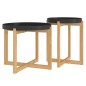Tavolini 2 pz Nero Legno Multistrato e Legno Massello di Pino Tavolini 2 pz Nero Legno Multistrato e Legno Massello di Pino