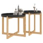 Tavolini 2 pz Nero Legno Multistrato e Legno Massello di Pino Tavolini 2 pz Nero Legno Multistrato e Legno Massello di Pino