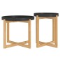 Tavolini 2 pz Nero Legno Multistrato e Legno Massello di Pino Tavolini 2 pz Nero Legno Multistrato e Legno Massello di Pino