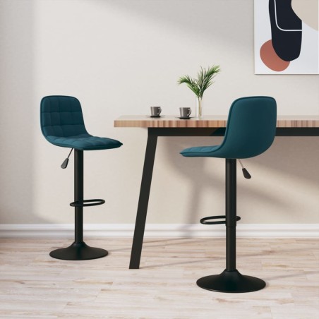 vidaXL Sgabelli da Bar 2 pz Blu in Velluto