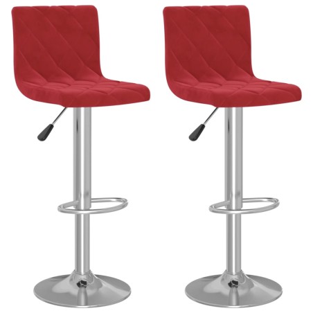 vidaXL Sgabelli da Bar 2 pz Rosso Vino in Velluto