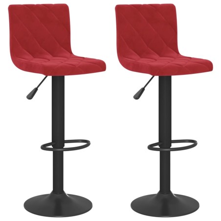 vidaXL Sgabelli da Bar 2 pz Rosso Vino in Velluto