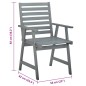 vidaXL Sedie da Pranzo da Esterni con Cuscini 3 pz Massello di Acacia vidaXL Sedie da Pranzo da Esterni con Cuscini 3 pz Massello di Acacia