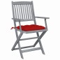 vidaXL Sedie da Giardino Pieghevoli 4pz con Cuscini in Massello Acacia vidaXL Sedie da Giardino Pieghevoli 4pz con Cuscini in Massello Acacia