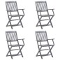 vidaXL Sedie da Giardino Pieghevoli 4pz con Cuscini in Massello Acacia vidaXL Sedie da Giardino Pieghevoli 4pz con Cuscini in Massello Acacia