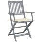 vidaXL Sedie da Giardino Pieghevoli 4pz con Cuscini in Massello Acacia vidaXL Sedie da Giardino Pieghevoli 4pz con Cuscini in Massello Acacia
