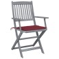 vidaXL Sedie da Giardino Pieghevoli 4pz con Cuscini in Massello Acacia vidaXL Sedie da Giardino Pieghevoli 4pz con Cuscini in Massello Acacia